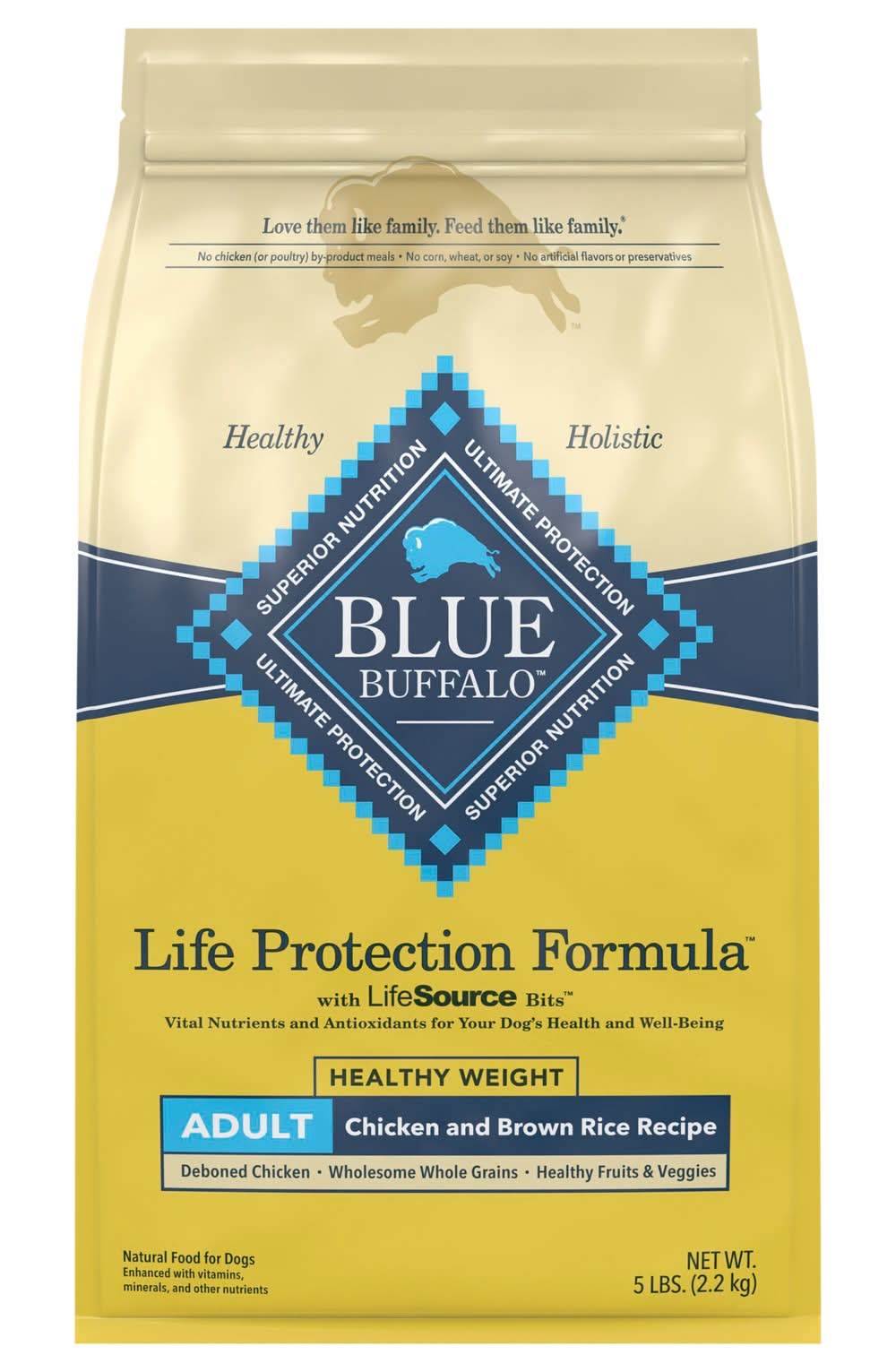 Blue Buffalo Life Protection Formula Natural Healthy Weight Dry Dog Food, Chicken & Brown Rice, Adult (5 lbs)