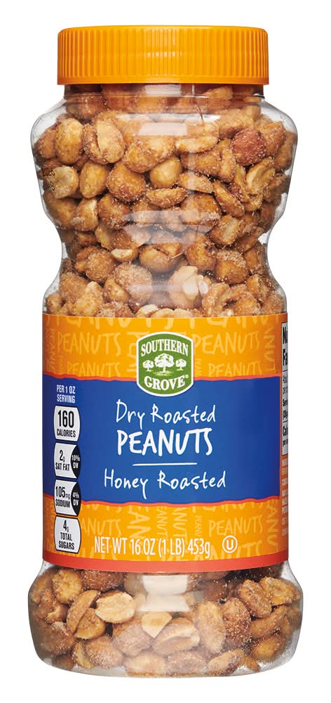 Southern Grove Dry Roasted Peanuts, Honey (16 oz)