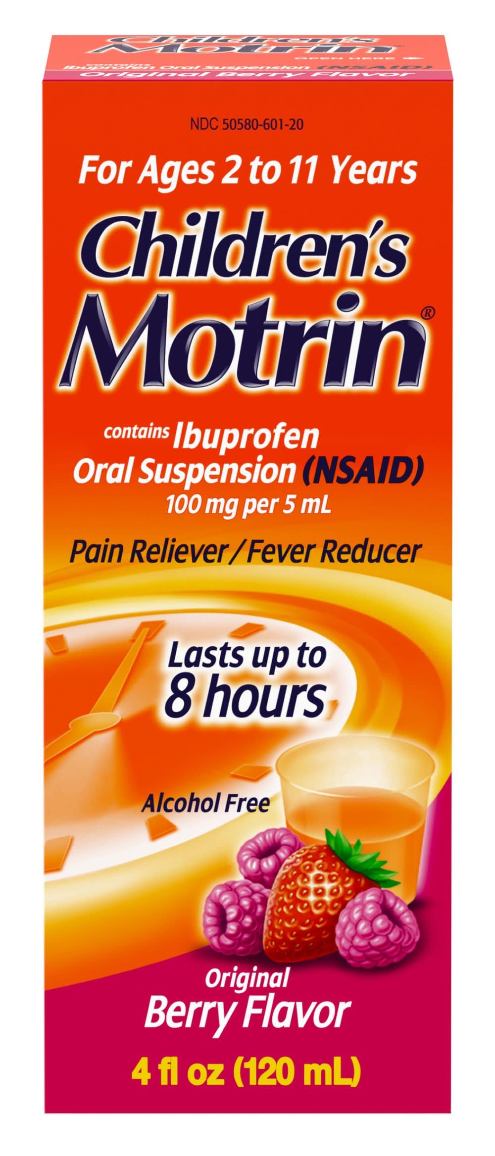 Motrin Children's Ibuprofen Oral Suspension Pain Reliever, Berry (4 fl oz)