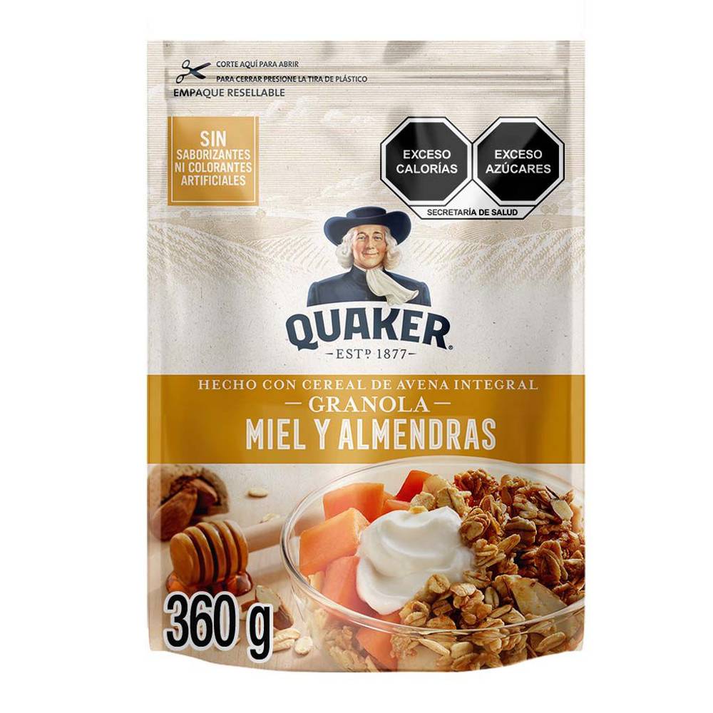 Quaker granola con avena almendras y miel (doypack 360 g)