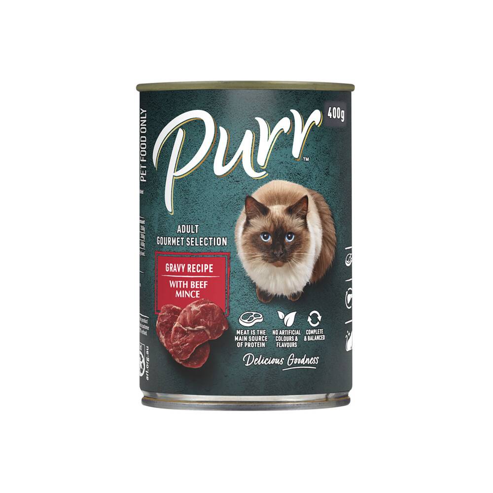 Purr Cat Food With Beef Mince 400g
