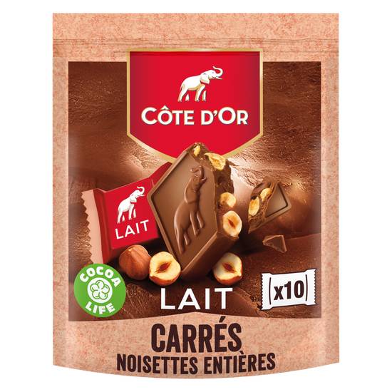 Cote D'or - Chocolat au lait noisettes entières  paquet  (10 pièces)