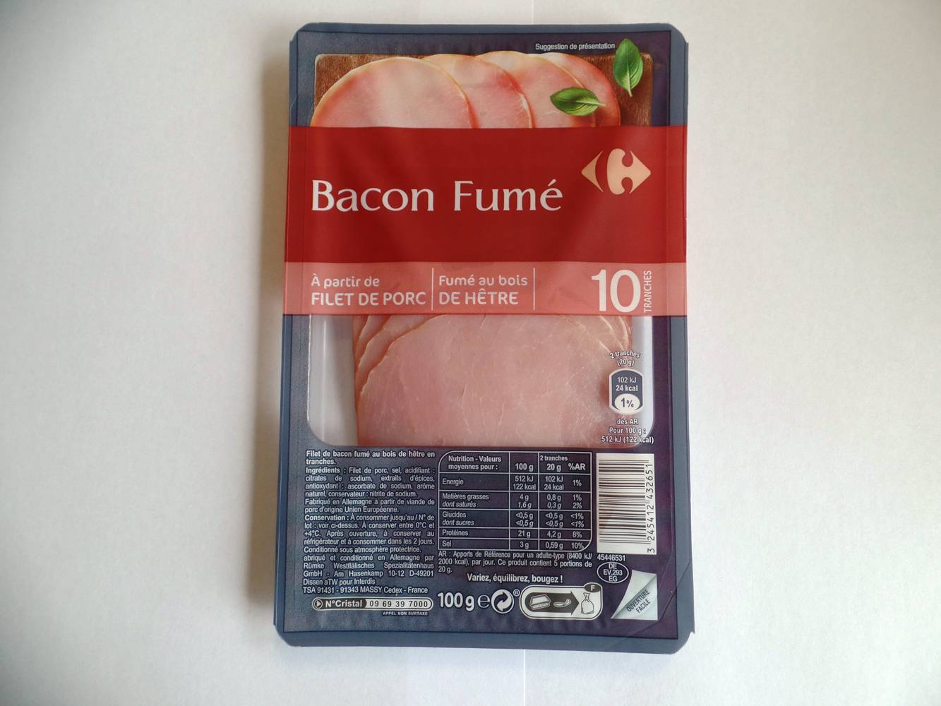 Carrefour - Bacon fumé au bois de hêtre