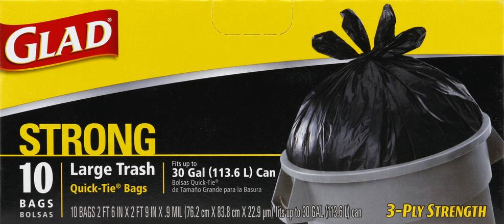Glad 30 Gallon Quick-Tie Trash Bags