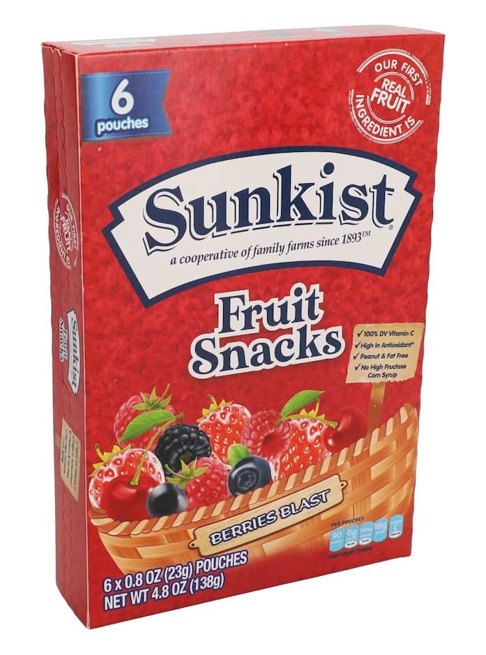 Sunkist Fruit Snacks, Berries Blast (6 x 0.8 oz)