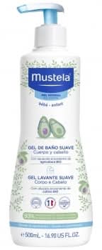 Gel de baño suave cuerpo y cabello Mustella 500 ml.