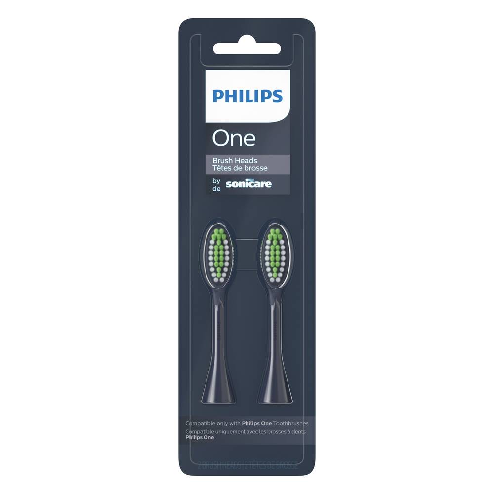 Philips One By Sonicare Replacement Brush Heads, Navy, 2Ct