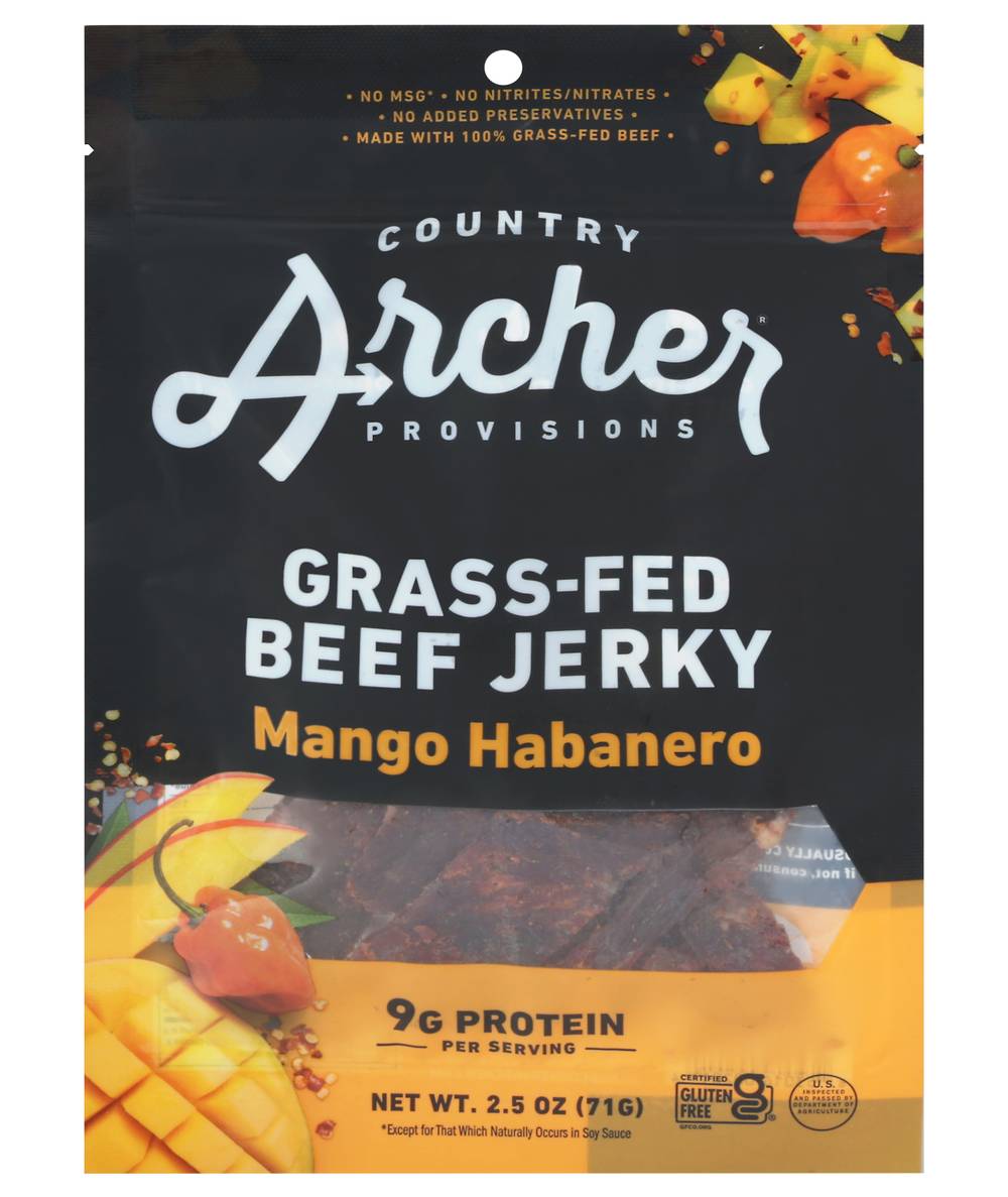 Country Archer Provisions Grass-Fed Beef Jerky, Mango Habanero (2.5 oz)