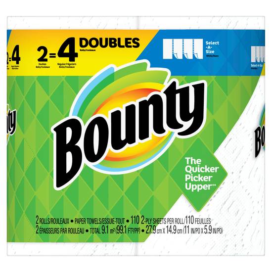 Bounty Select-A-Size Double Roll White Paper Towels, 2 ct