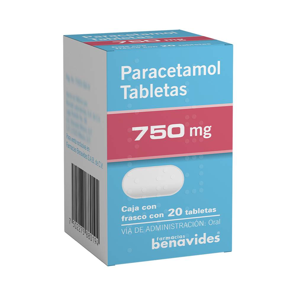 Almus paracetamol tabletas 750 mg (20 piezas)