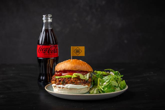 Vegan Burger, Side and a Drink £9