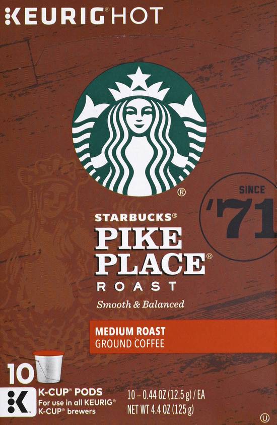 Starbucks K-Cup Pods Pike Place Roast Coffee (10 ct, 4.4 oz)