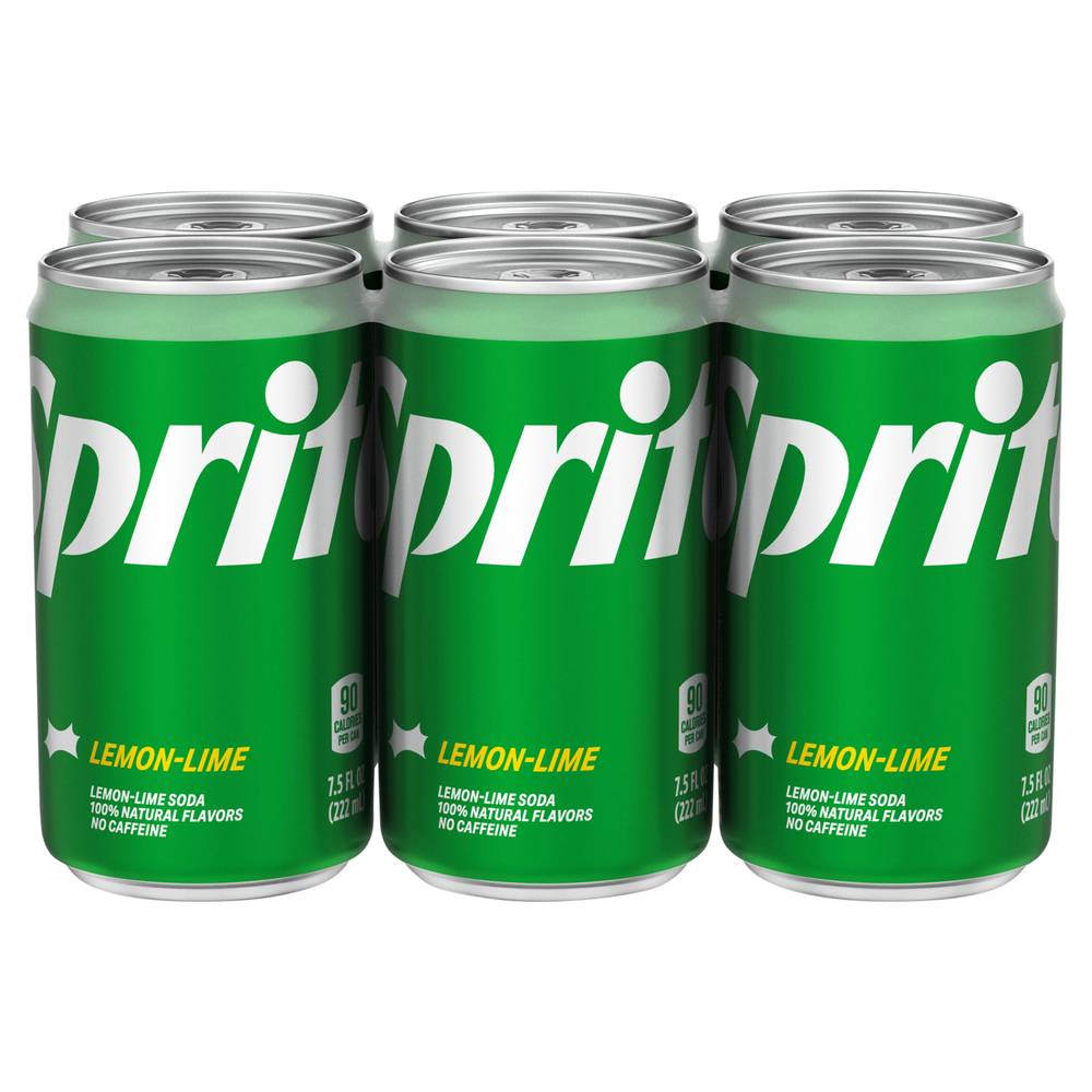 Sprite Lemon Lime Flavored Mini Soda (6 x 7.5 fl oz)