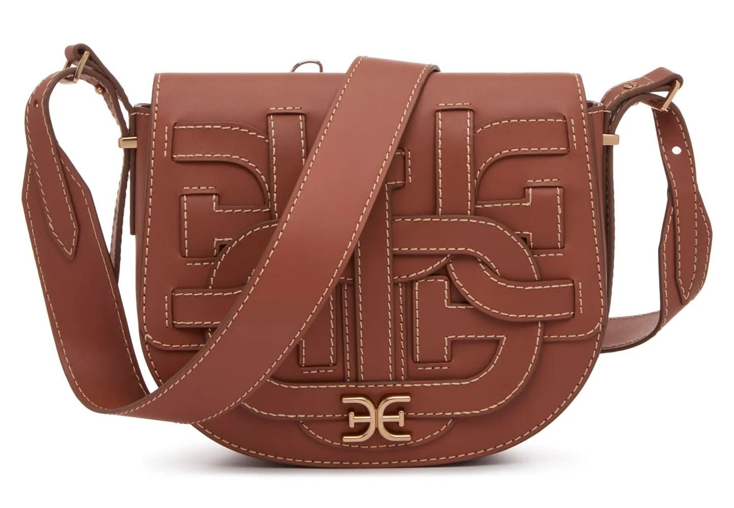 Sam Edelman Bay Leather Saddle Bag (Dark Tan One Size)