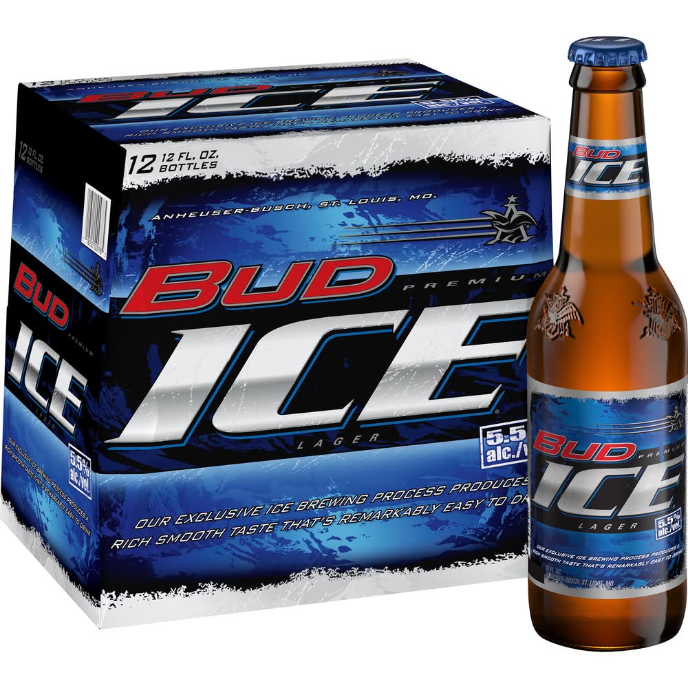 Bud Ice Premium Lager Beer (12 x 12 fl oz)