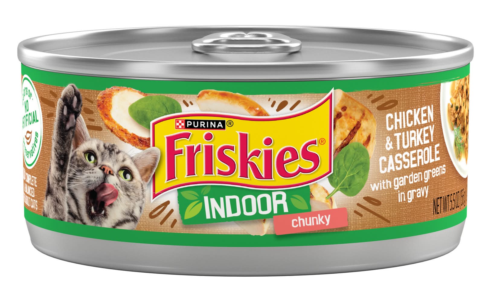 Purina Friskies Indoor Chunky Chicken & Turkey Casserole Cat Food (5.5 oz)