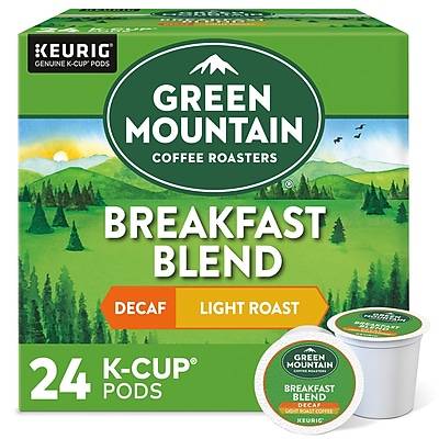 Green Mountain Breakfast Blend Decaf Coffee Keurig® K-Cup® Pods, Light Roast, 24/Box (5000378812)