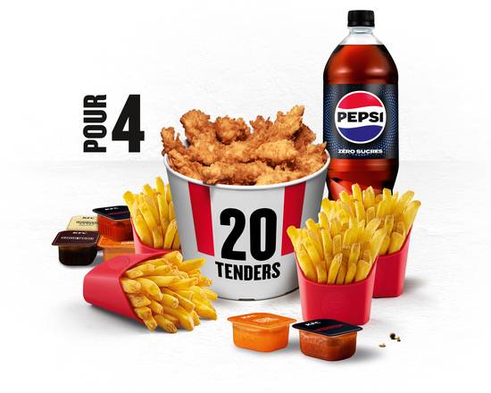 MENU BUCKET POUR 4 – 20 TENDERS®