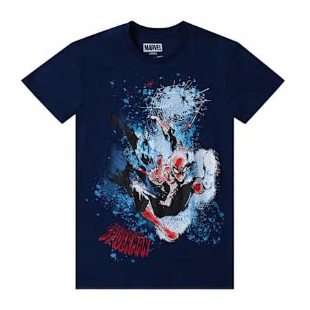Marvel Spider-Man Web Slinger Graphic Tee Large Navy