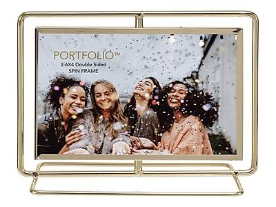 Portfolio Metal Double Sided Picture Frame, Gold