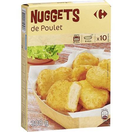 Nuggets de poulet CARREFOUR - la boite de 200 g