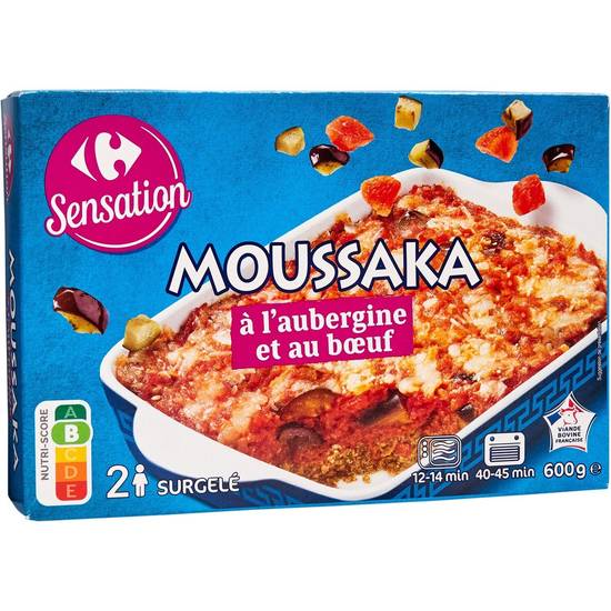 Carrefour Sensation - Plat cuisiné moussaka à  l'aubergine et au bœuf
