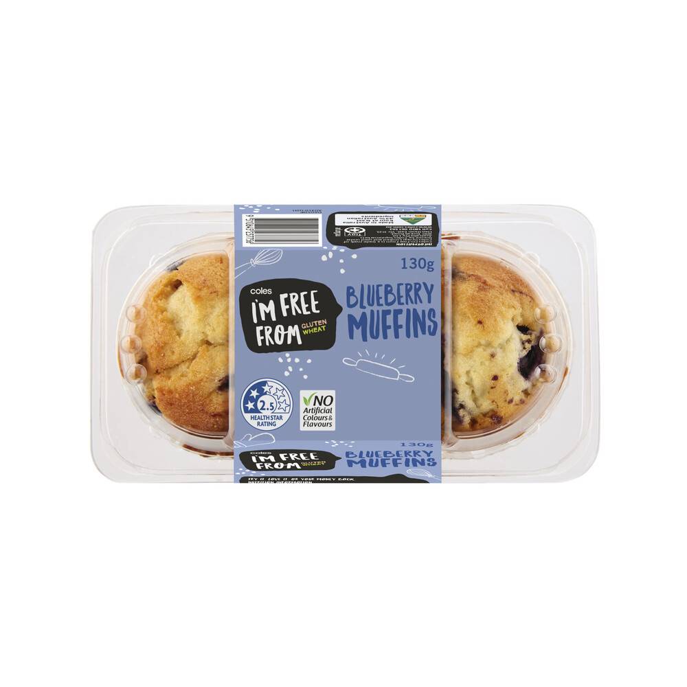 Coles I'm Free From Blueberry Muffins 2 pack