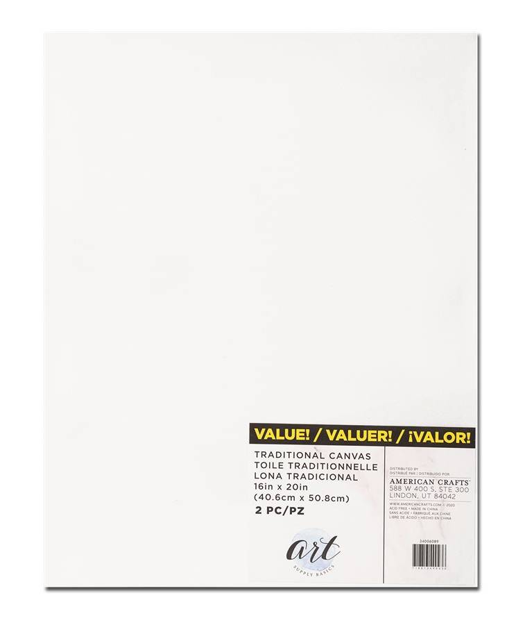 American Crafts Art Supply Basics Stretched Canvas (2 ct)