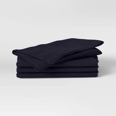 4pk Cotton Easy Care Napkins Dark Blue - Threshold™