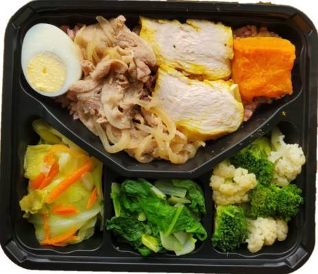 咖哩雞胸+醬燒豬雙拼便當