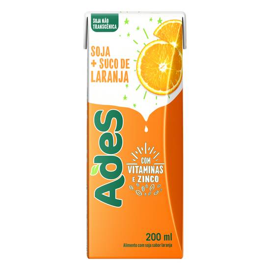 Ades bebida à base de soja sabor laranja (200 ml)