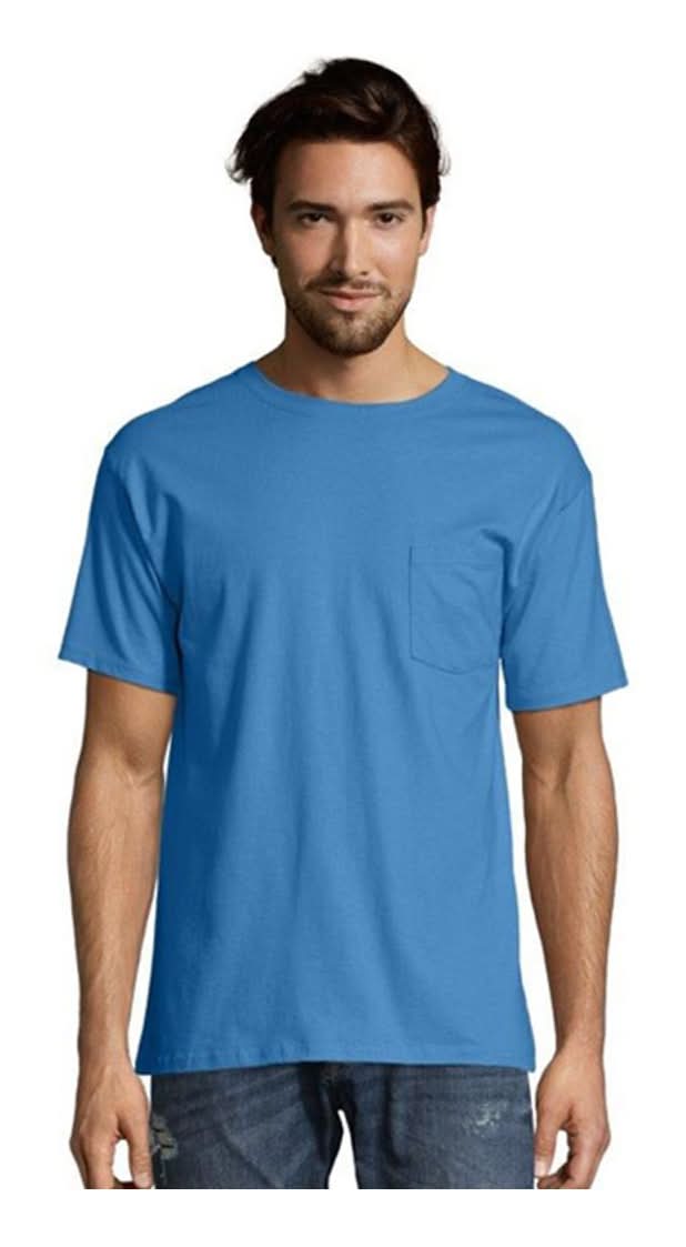 Hanes Men'S Short Sleeve Pocket Tee - Denim Blue Xl