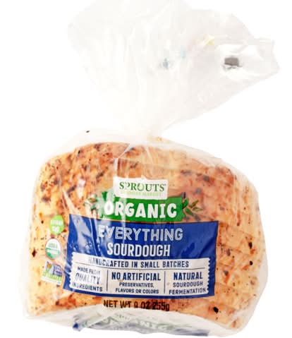 Sprouts Farmers Market Organic Sliced Everything Sourdough Bread Half Loaf