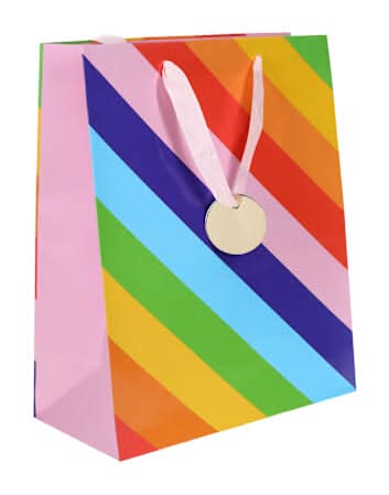 Large Gift Bags Rainbow Diagonal Stripe