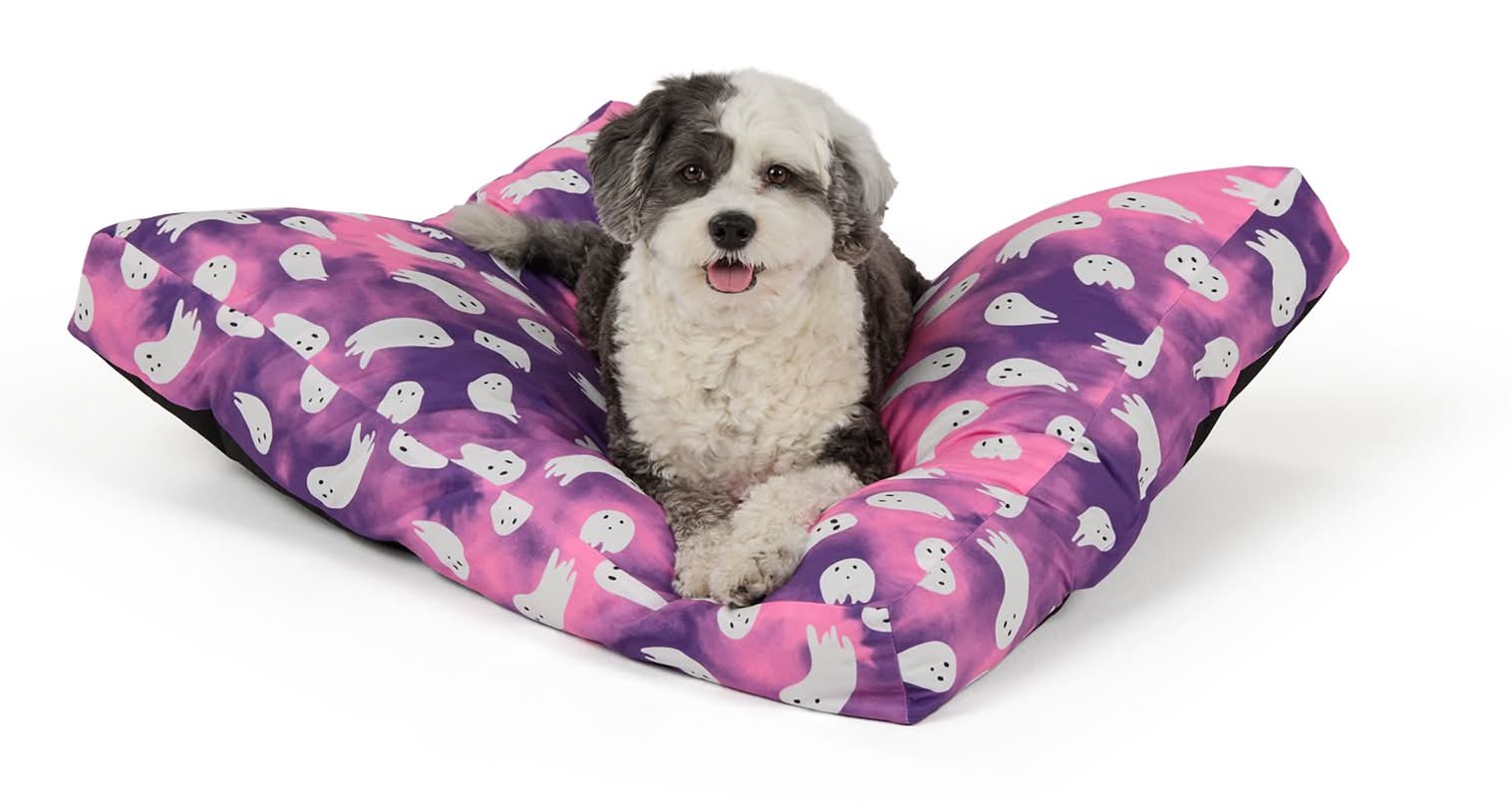 Thrills & Chills® Halloween Ghost Pillow Dog Bed, ONESIZE 36 IN L X 28 IN W (Color: Multi Color)