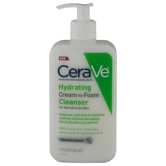 Cerave Hydrating Cream-To-Foam Cleanser