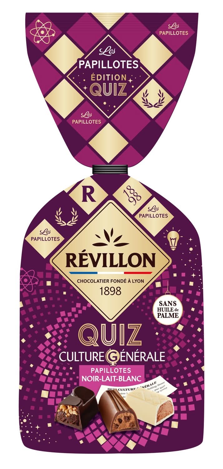 Révillon - Papillotes noir lait et blanc quiz culture générale (360g)