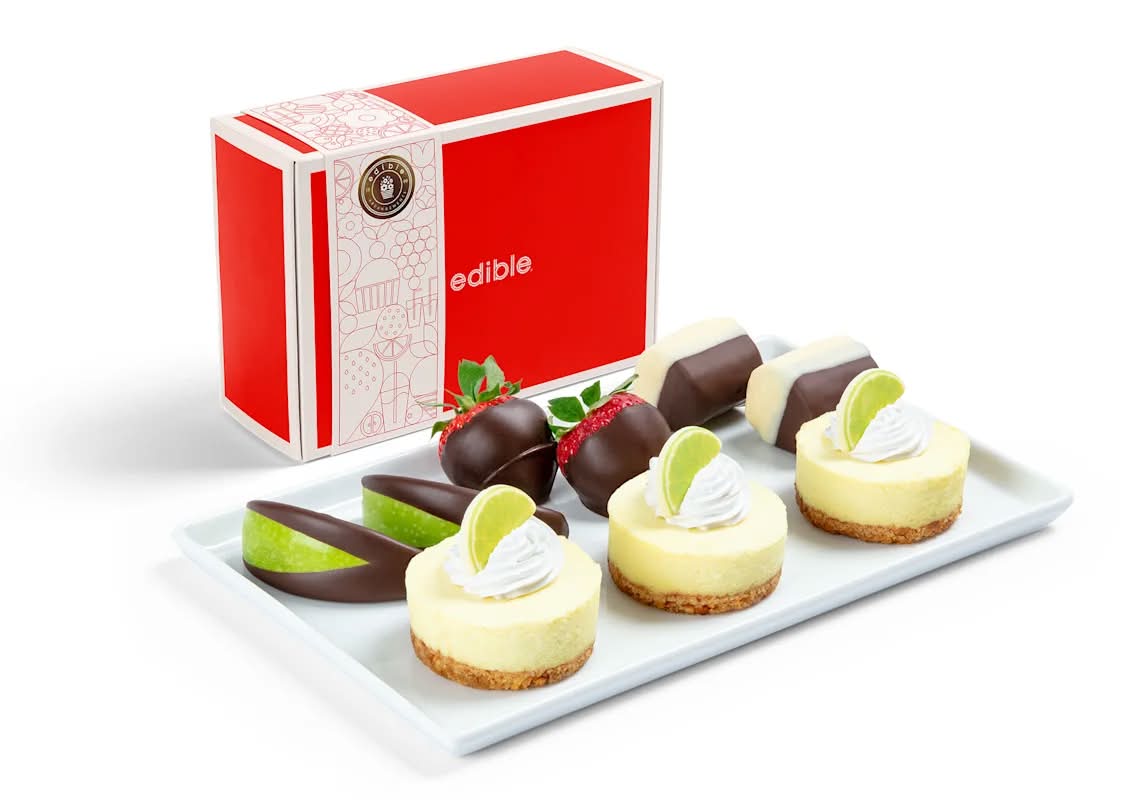 Key Lime Cheesecake & Chocolate Dipped Fruit Box