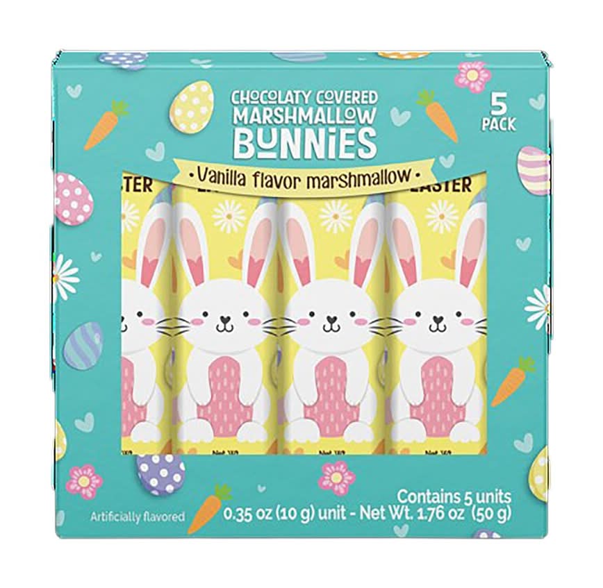 Chocolaty Covered Vanilla Marshmallow Easter Bunnies, 5-pc Pack.