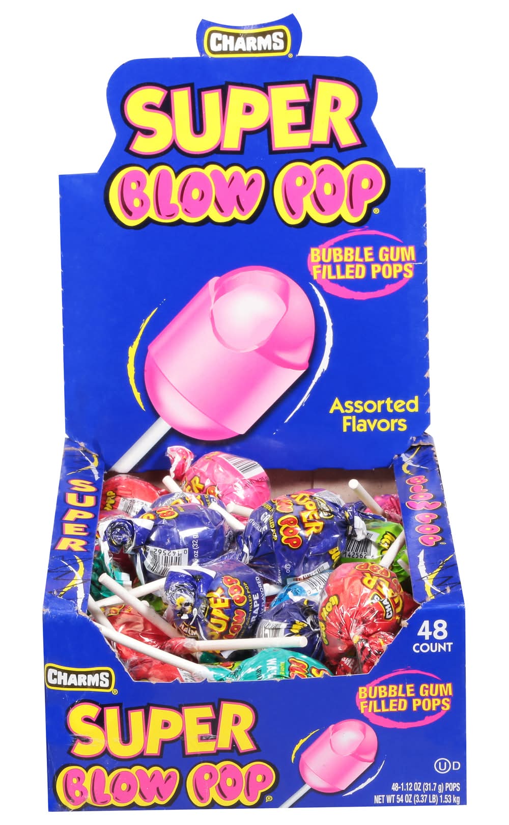 Charms Super Blow Pop Bubble Gum Filled (3.36 lbs)
