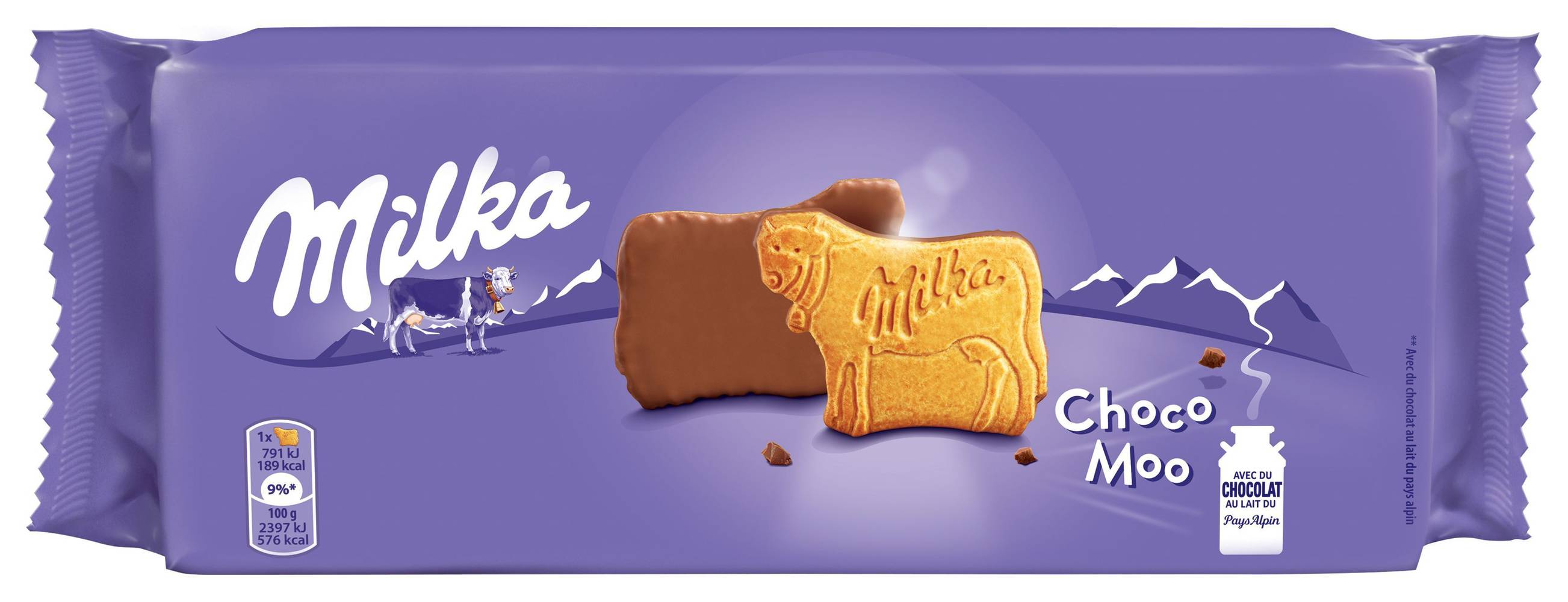 Milka - Choco moo biscuits nappés au lait, chocolat (200g)