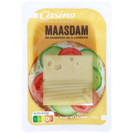 Casino Maasdam - Fromage - En tranches - 200g