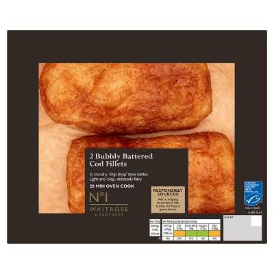 No.1 Bubbly Battered Cod Fillets (380g)