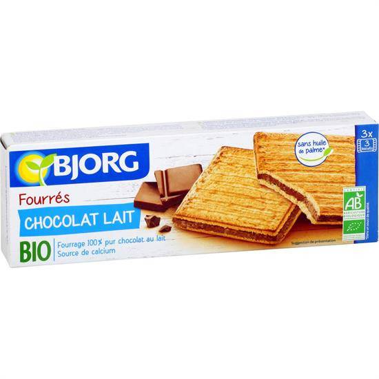Bio - Biscuits fourrés chocolat lait bio BJORG - le paquet de 225 g