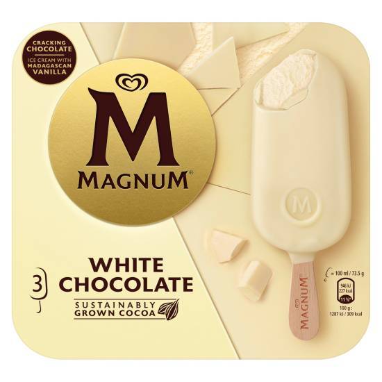 Magnum Vanilla Ice Cream Sticks White Chocolate (3 pack)