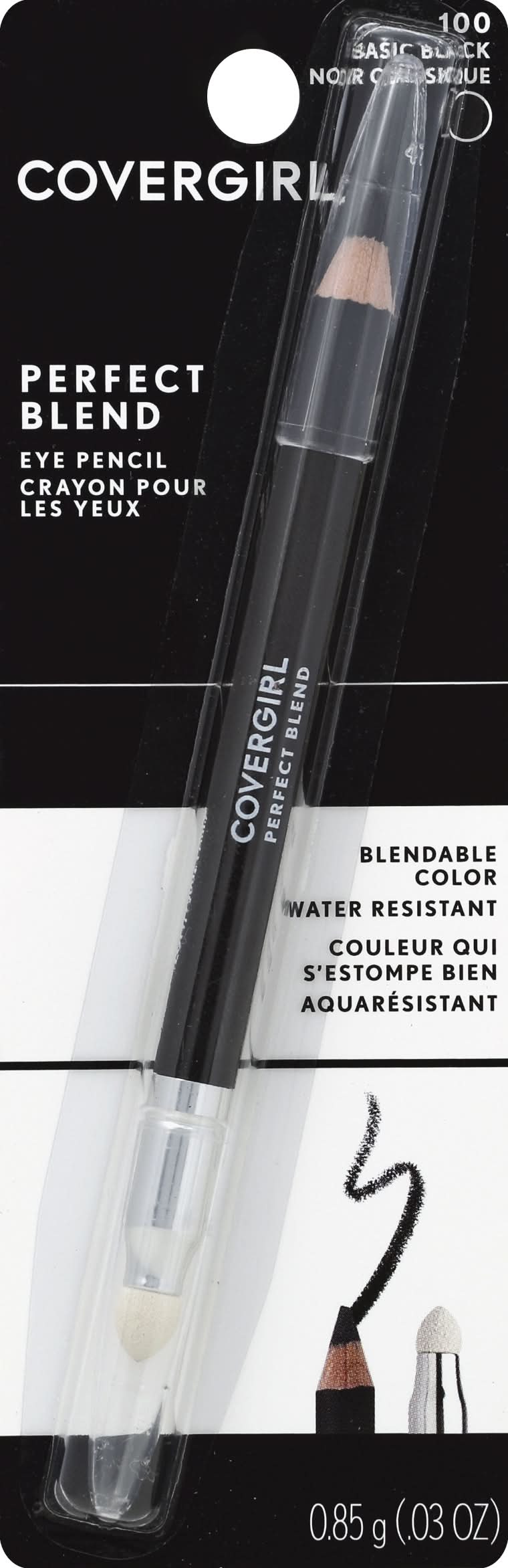 CoverGirl Perfect Blend Eye Pencil, 100 Basic Black (0.03 oz)