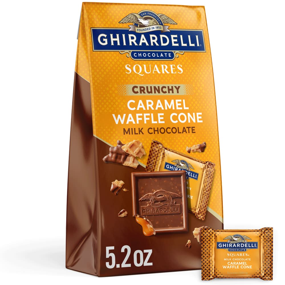Ghirardelli Squares Milk Chocolate Waffle Cone, Caramel (5.2 oz)