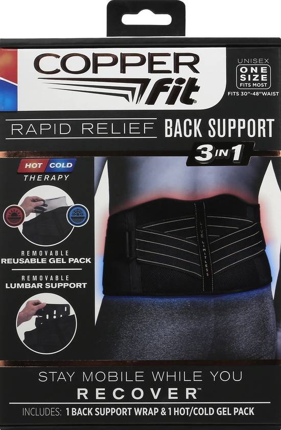 Copper Fit Rapid Relief 3 in 1 38 In-48 in Unisex Back Support