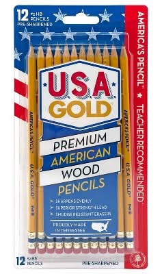 U.S.A. Gold Premium American Wood Pencils (2 mm/Yellow) (12 ct)