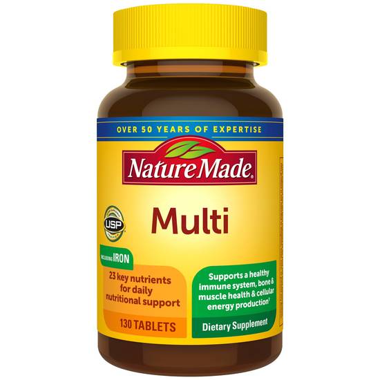 Nature Made Multivitamin Complete Tablets with Iron, 130 CT